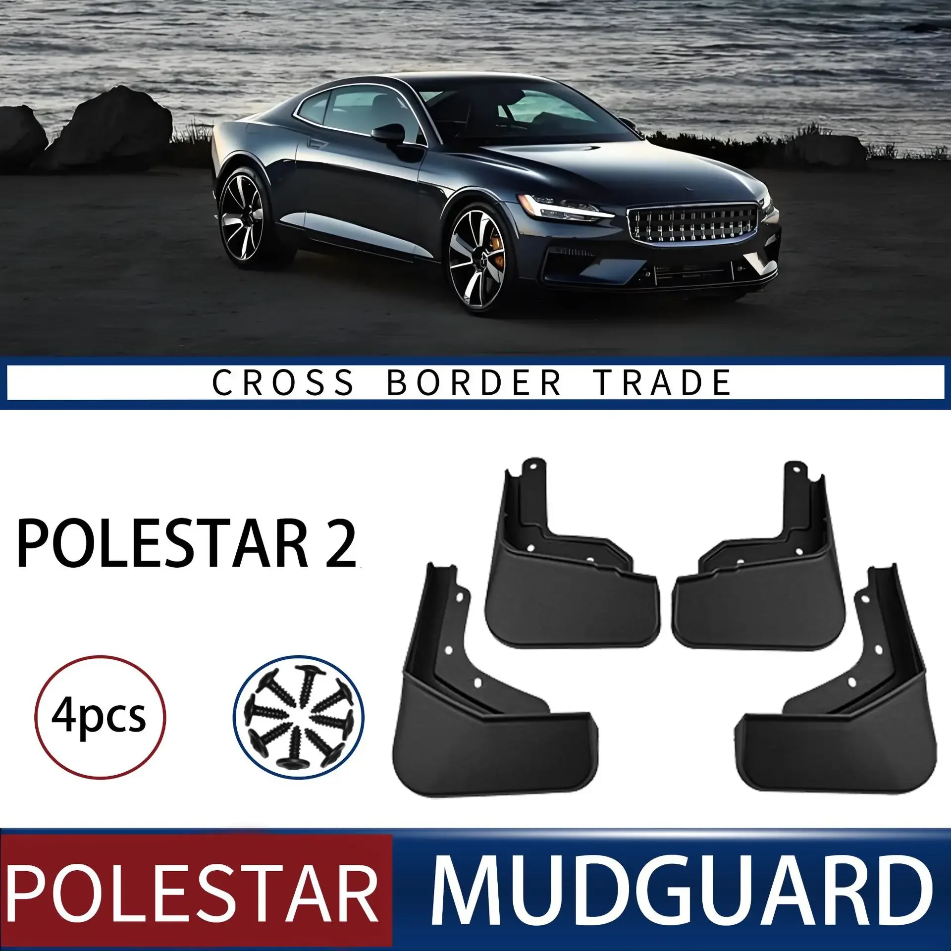 

For Polestar 2 car mudguard,Mudflaps Front Rear Flares Splash Guards Cover Car Accessorie