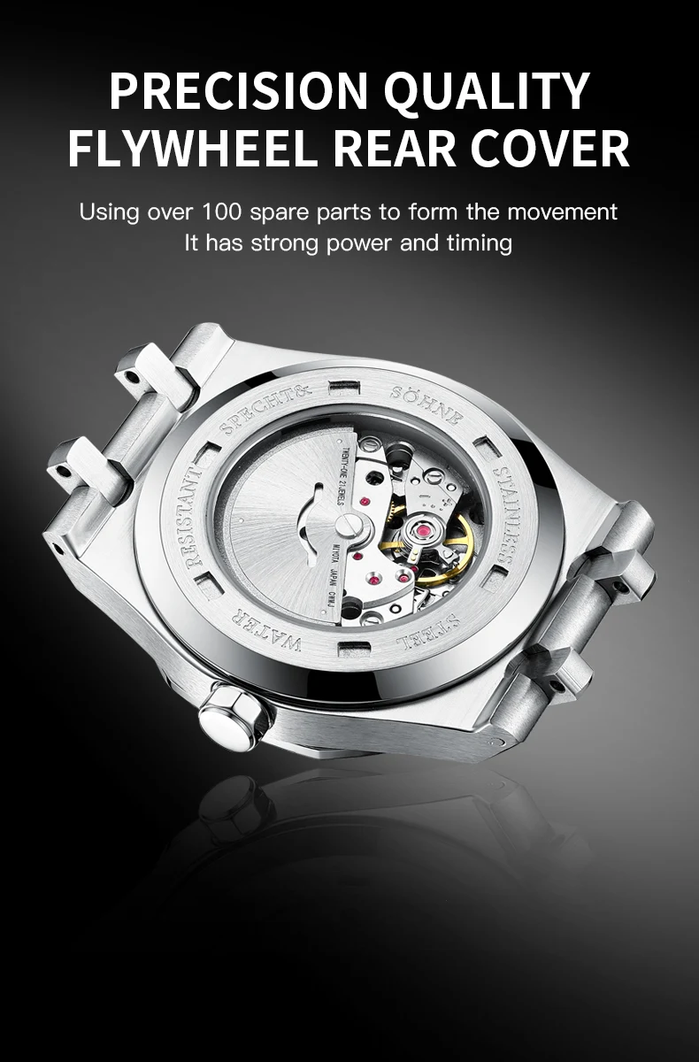 New High Quality Specht & Sohne Automatic Watch For Men 40MM Japan Miyota 8215 Steel Wristwatches Reloj Hombre 50M Waterproof - Image 4