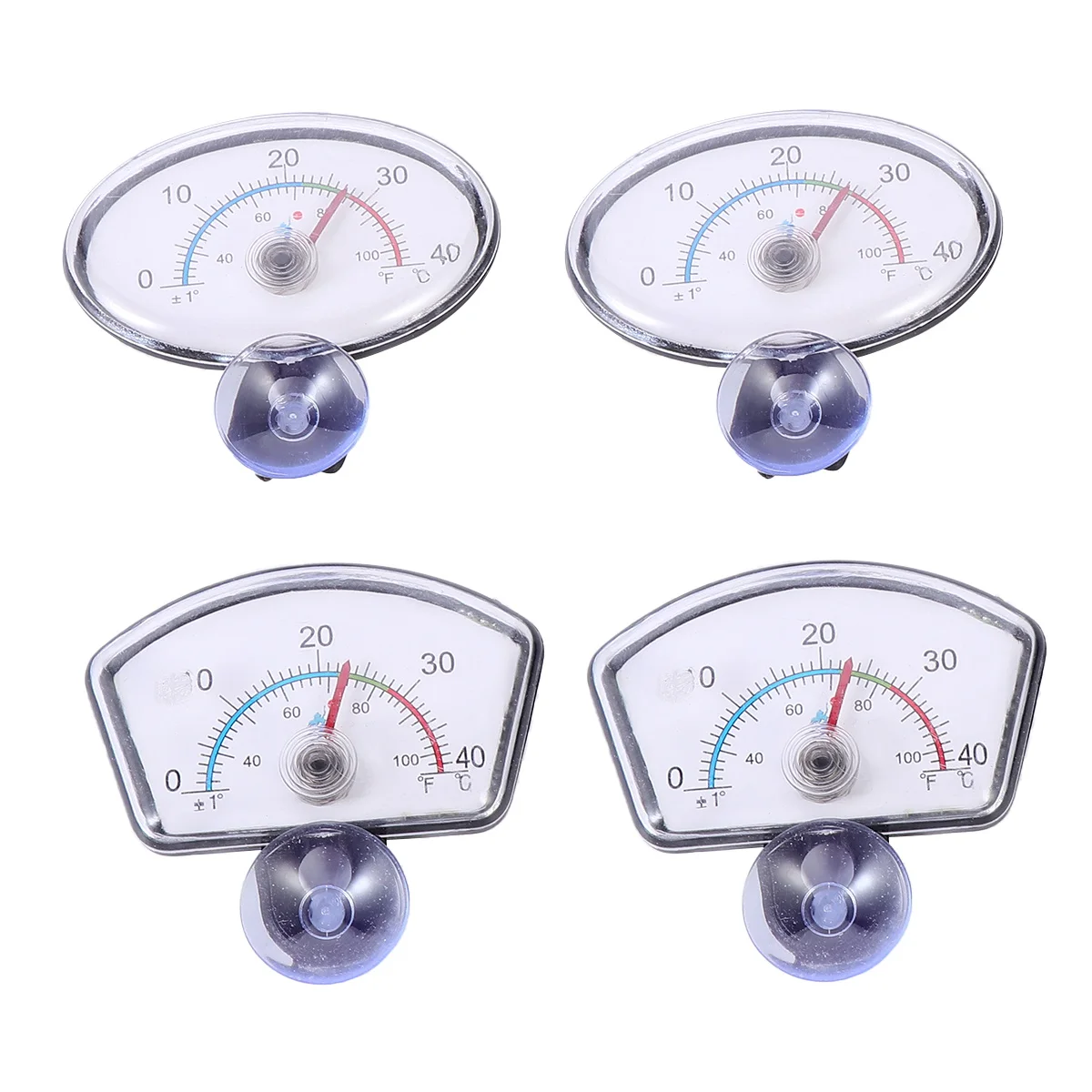 

4Pcs Water Thermometer ABS Material High Definition Temperature Gauge for Fish Tank Aquarium Circular Sector Shape Easy