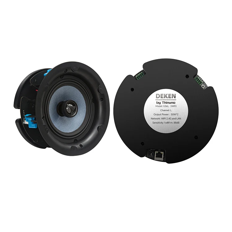 

DEKEN FIT GS6L WIFI Новое поступление 2*50 Вт Беспроводные высококачественные активные колонки 6,5 "коаксиальный WIFI 2,4G Bluetooth активный потолочный динамик