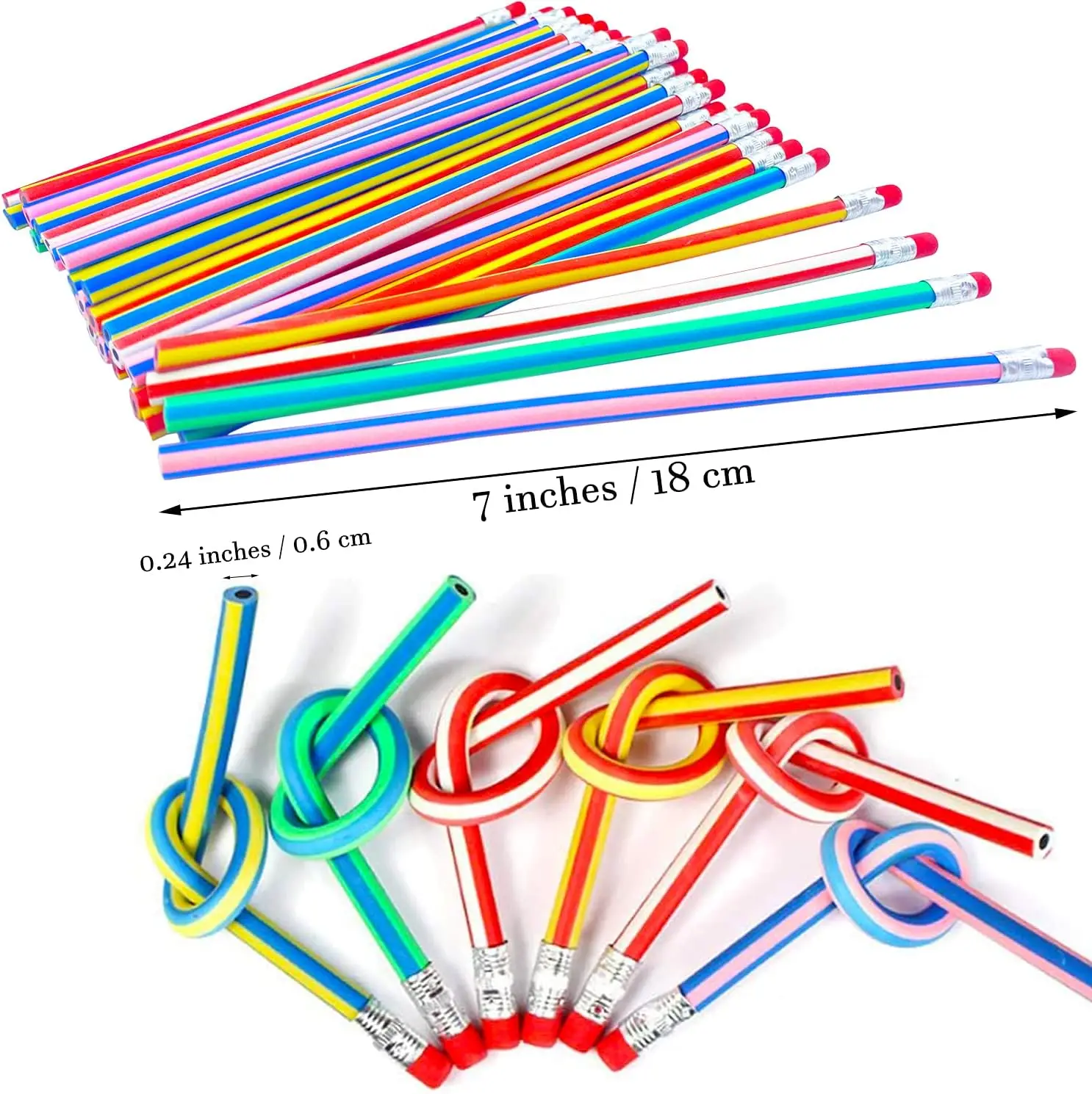 40 Pieces Kids Pencils Bulk Flexible Soft Pencil Color Soft Pencils with Eraser for Kids Students Gift School Supplies