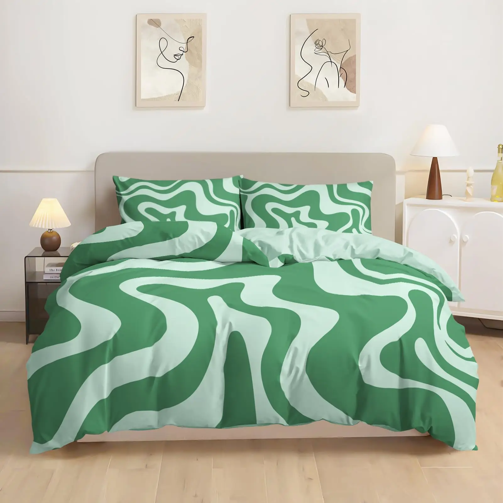 

Black and White Striped Queen Size Duvet Cover, Stylish Soft Warm Duvet Cover, Suitable For Men and Women Bedroom Duvet Coverset