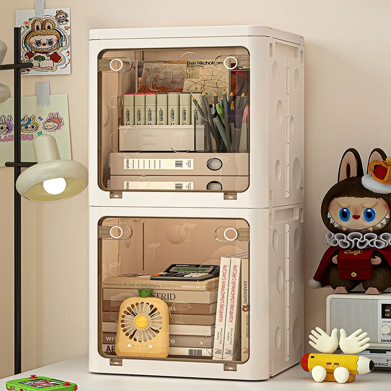 

Acrylic Stand Alone Storage Box with Lid Living Room Clutter Organization Movable Winter Clothing Storage Containers