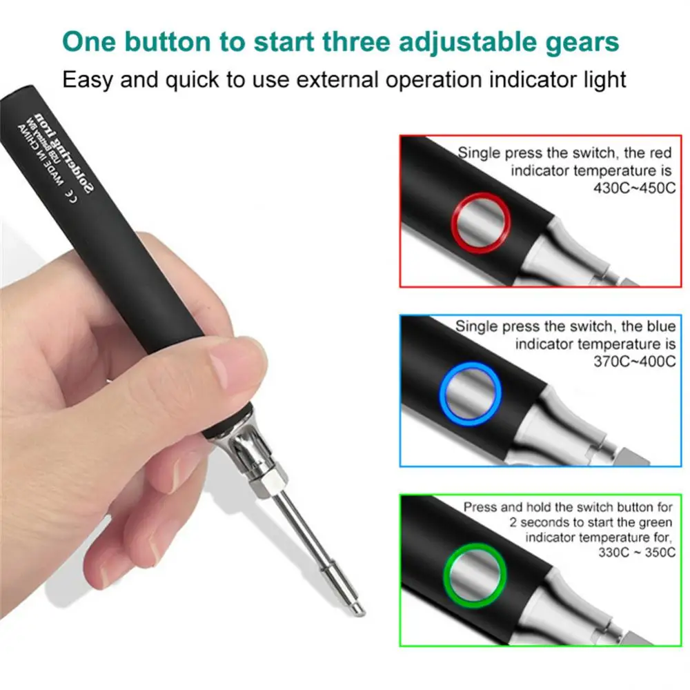 Xiaomi usb lötkolben set einstellbare temperatur keramik kern heizung tragbares home schweiß lot reparatur zubehör