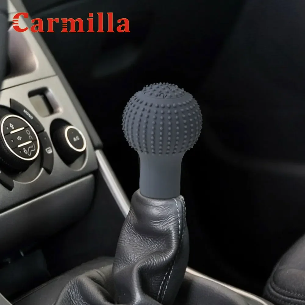 1Pc Car Auto Round Silicone Gear Shift Knob Cover Manual Automatic Non Slip Lever Shifter Knobs Case Protector Bump Stick