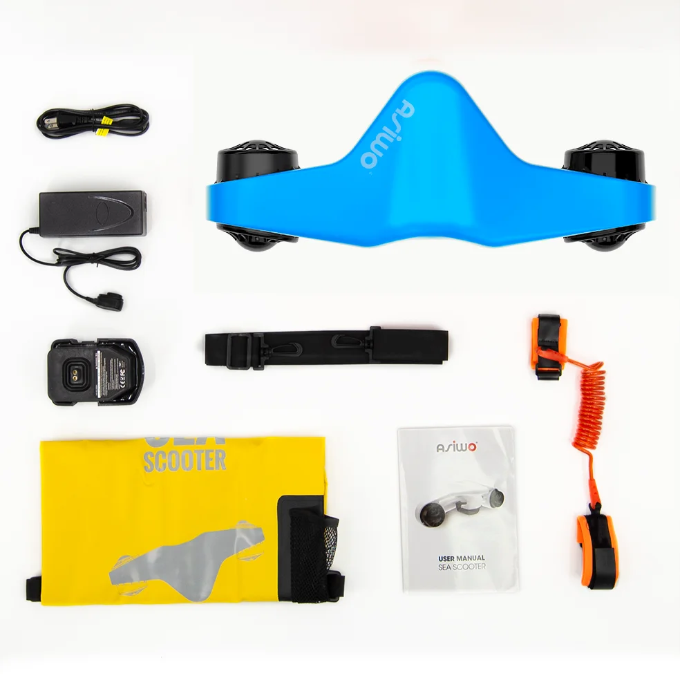 Asiwo Onderwaterscooter Sea Scooter met Action Camera Bevestiging voor Kinderen/Volwassenen, 40M Waterdicht, Buiten Duiken, Snorkelen, Zwembad