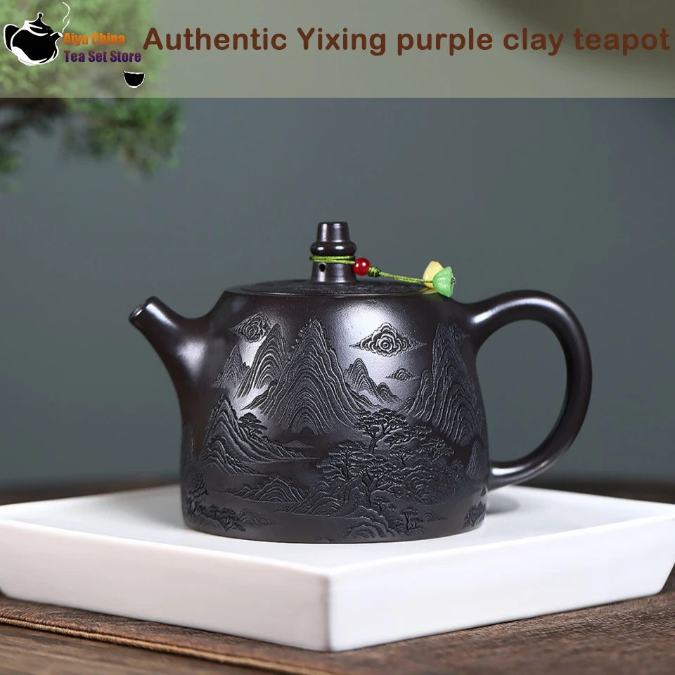 

Yixing purple clay teapot, original ore, yellow clay, landscape, Han Duo, Kung Fu tea set, Chinese teapot, health pot