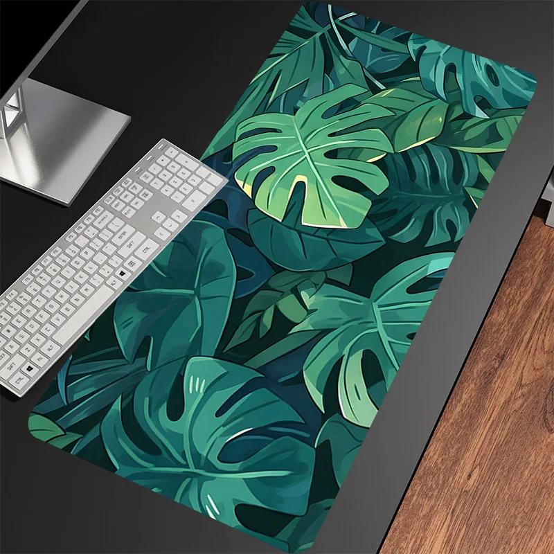 Green Plants Table Mat Anime Tropical HD Printing Mouse Pad Laptop Gaming Gamer Playmat Large Mousepad Non-slip XL Keyboard Pads