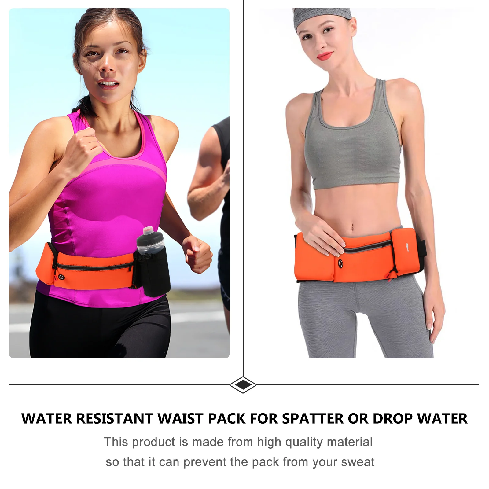 Water Resistant Sports Waist Pack Lightweight Big Capacity for Running Jogging Travel Mobile Phone Storage Smooth Zipper