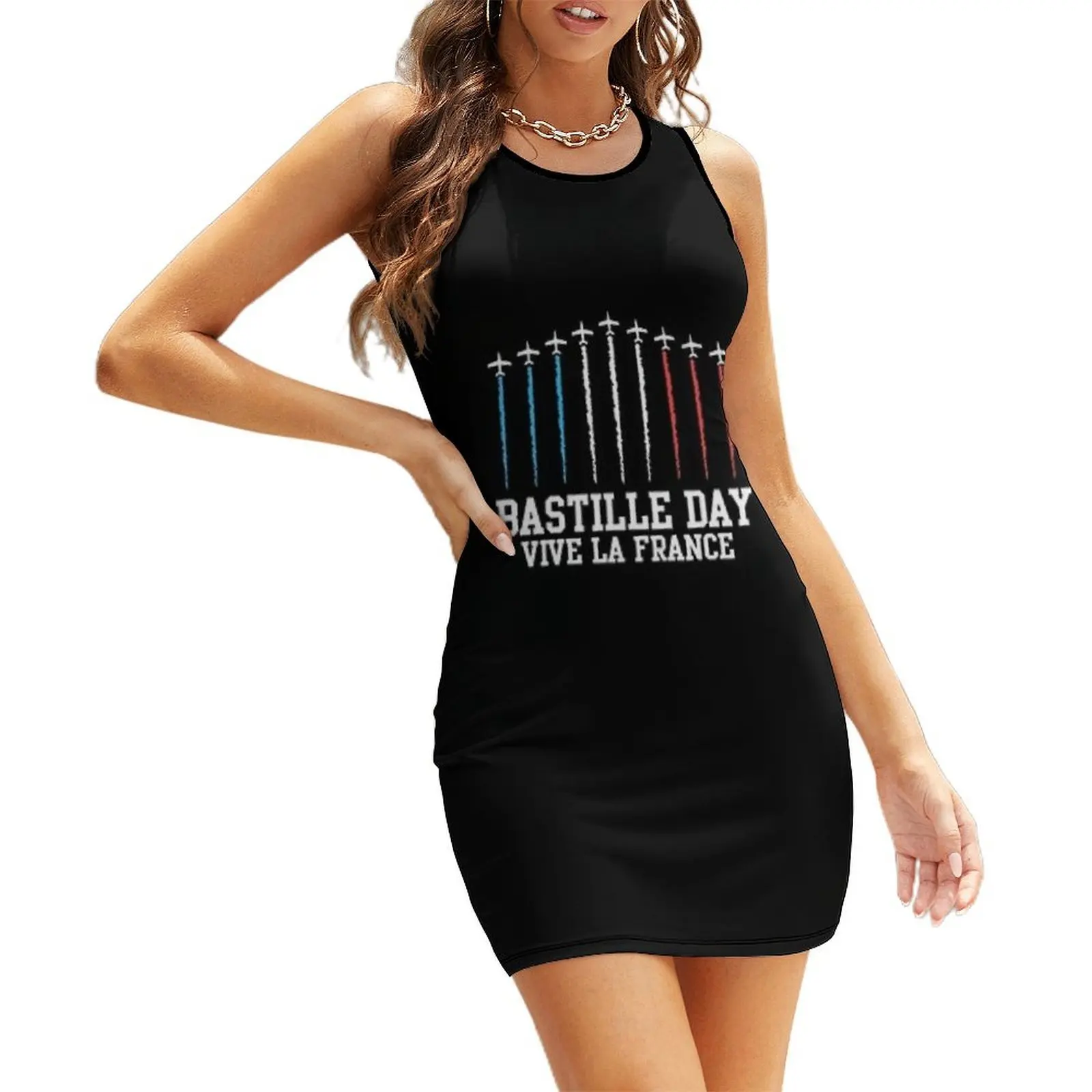 

BASTILLE DAY - VIVE LA FRANCE Sleeveless Sundress women's evening dresses Women's summer dress dresses for women