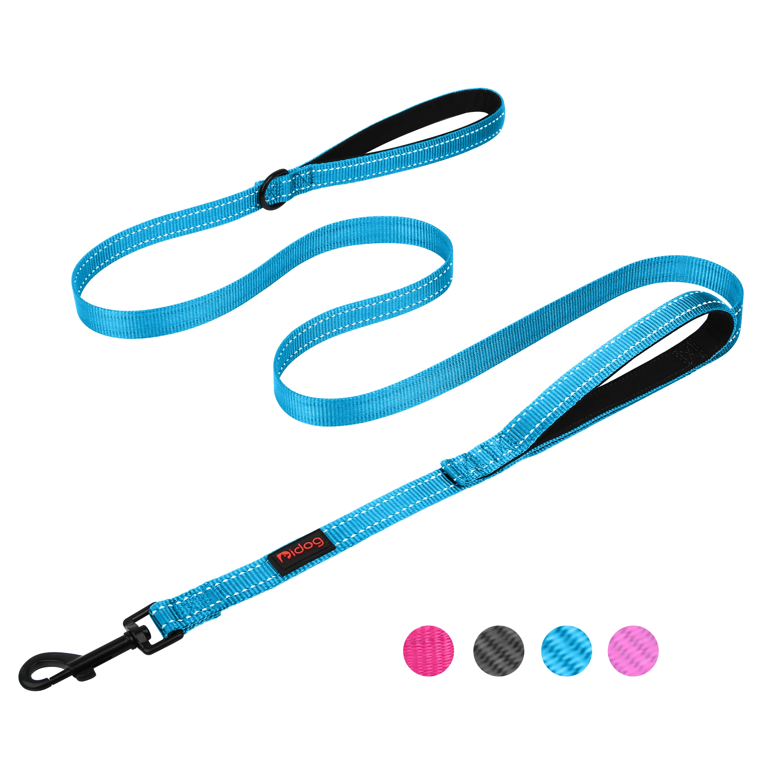 5ft Double Handle Nylon Padded Dog Leash Reflective Pet Leashes Lead for Medium Lagre Dogs Walking Training Dog Accessories