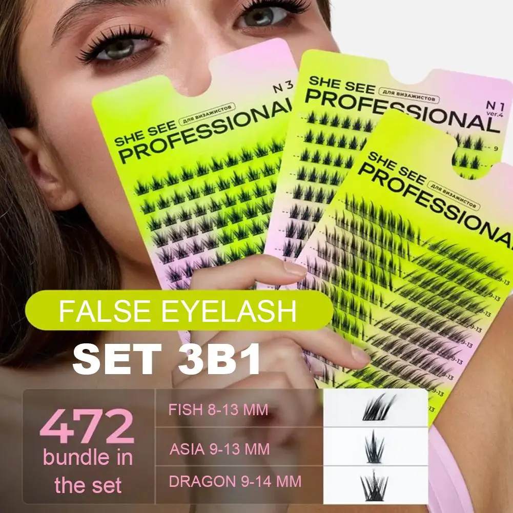 False Eyelashes Natural Cluster Lashes Curled Large Capacity Wispy Cat's eyes Volume Eyelash Extension Eye Makeup Fluffy Thick