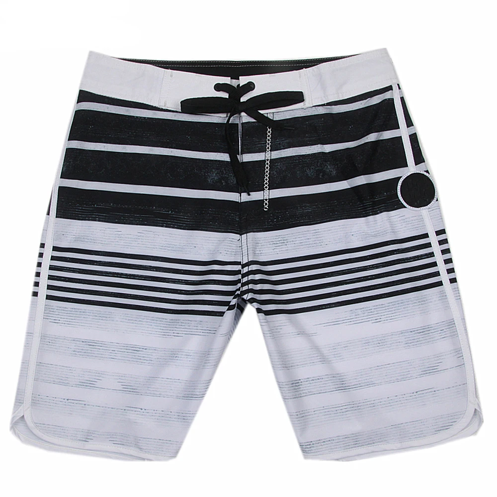 Short de plage imperméable à rayures pour homme, bermuda d'été, maillot de bain, grande taille, avec étiquette