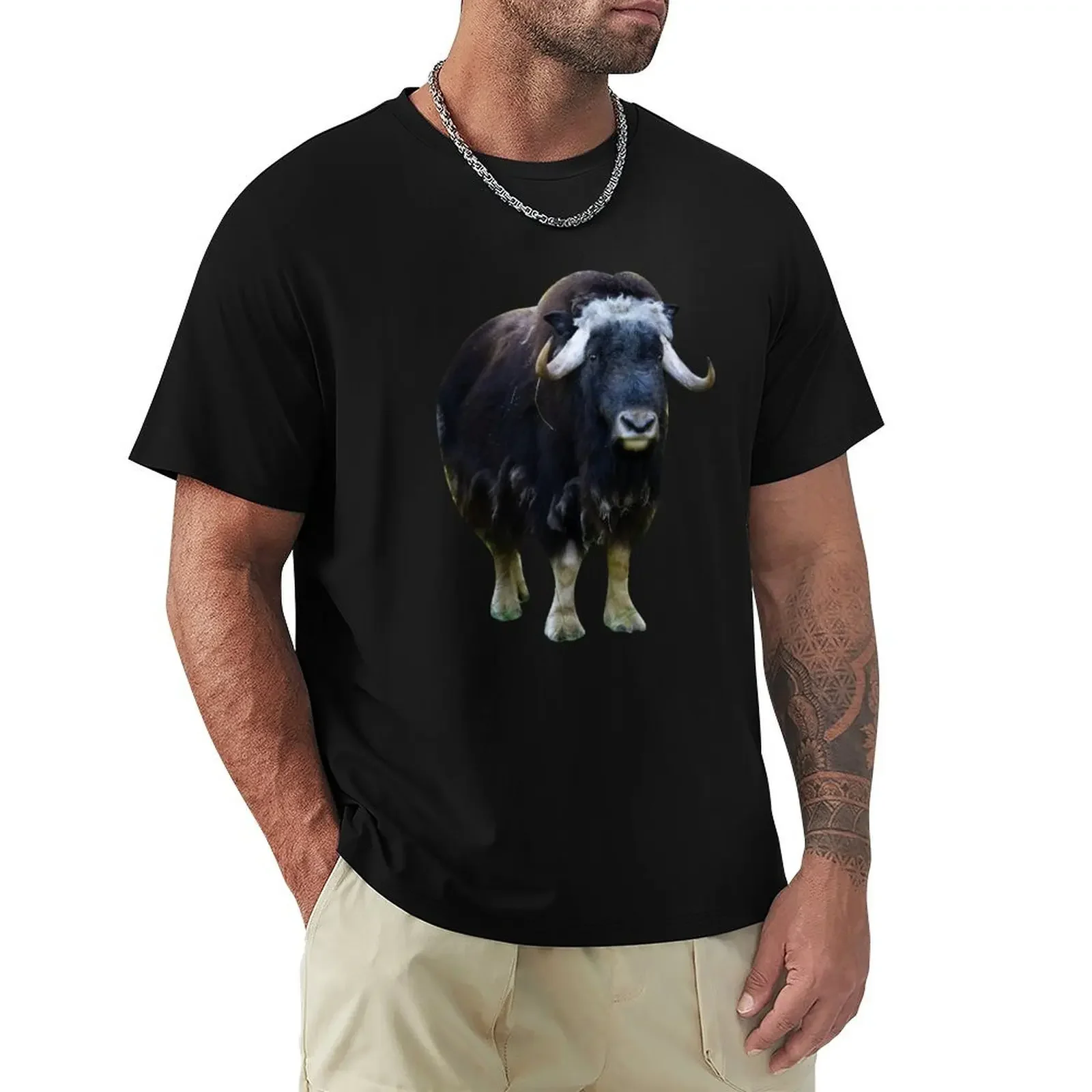 

Muskox, musk ox, musk-ox T-shirt sweat sports fans t shirts for men cotton