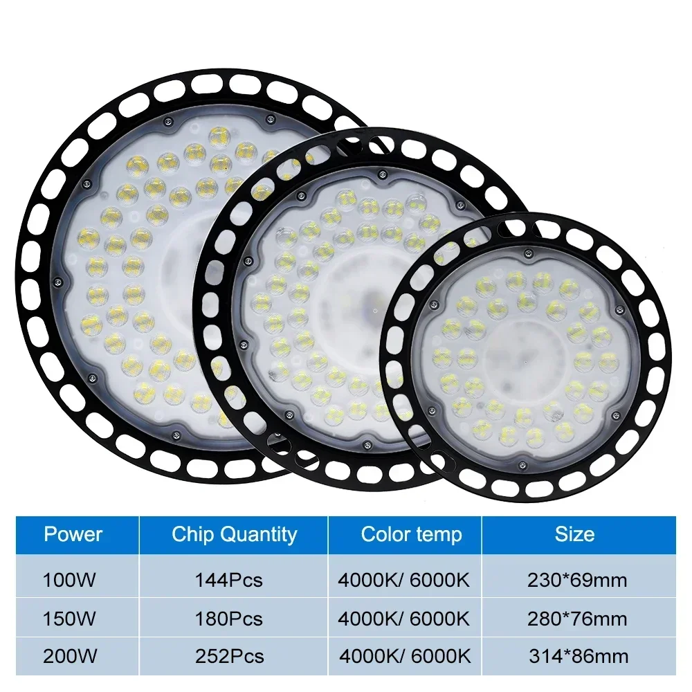 슈퍼 브라이트 UFO LED 하이 베이 조명, 방수 상업 산업 조명, 시장 창고 작업장 차고 램프, AC220V