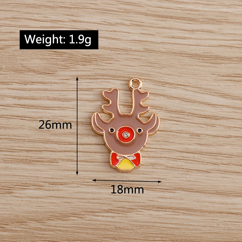 Tusember 20 Stück Emaille-Weihnachtsanhänger mit Weihnachtsmann, Hirsch und Schneeflocke für DIY-Anhänger, Halsketten, Ohrringe, Armbänder, handgefertigter Schmuck – Detail 13