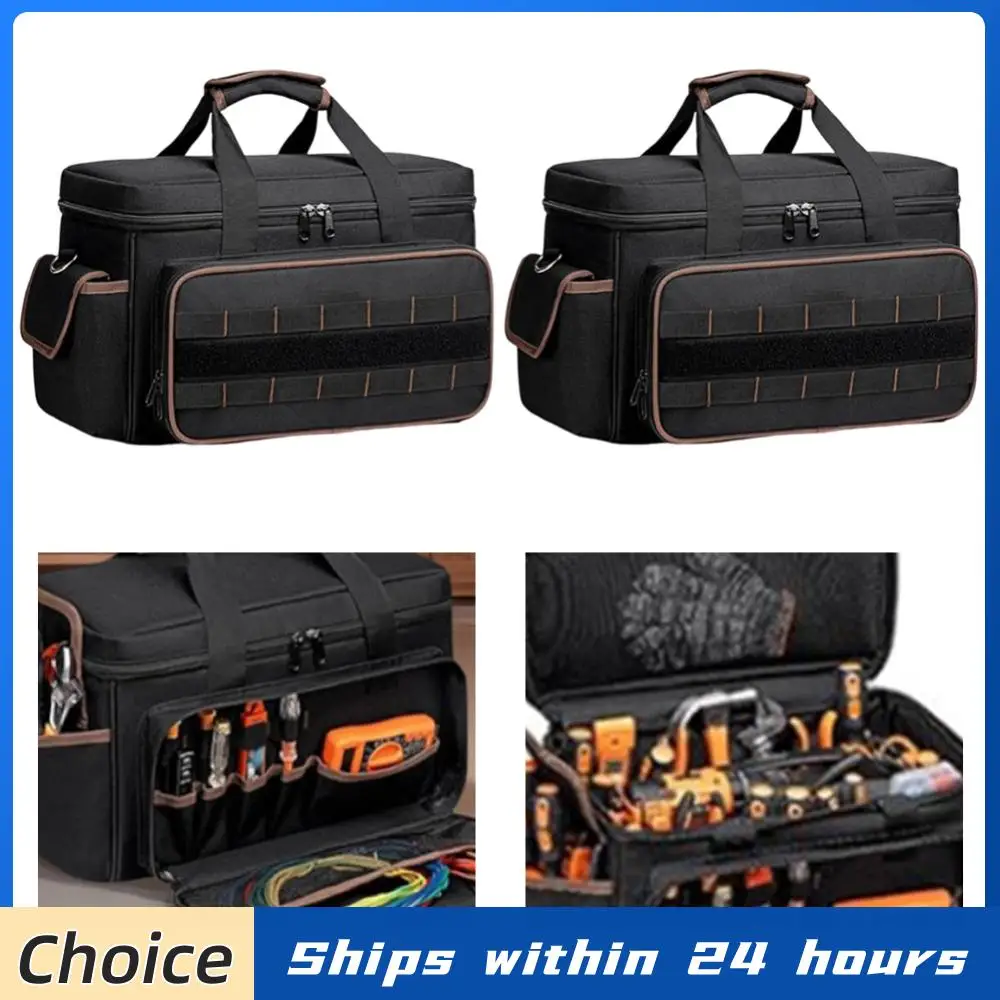 

17 Inch Portable Tool Bag with 20 Pockets High Capacity Wide Mouth Tote with Adjustable Shoulder Strap Large Tool Bag Organizer