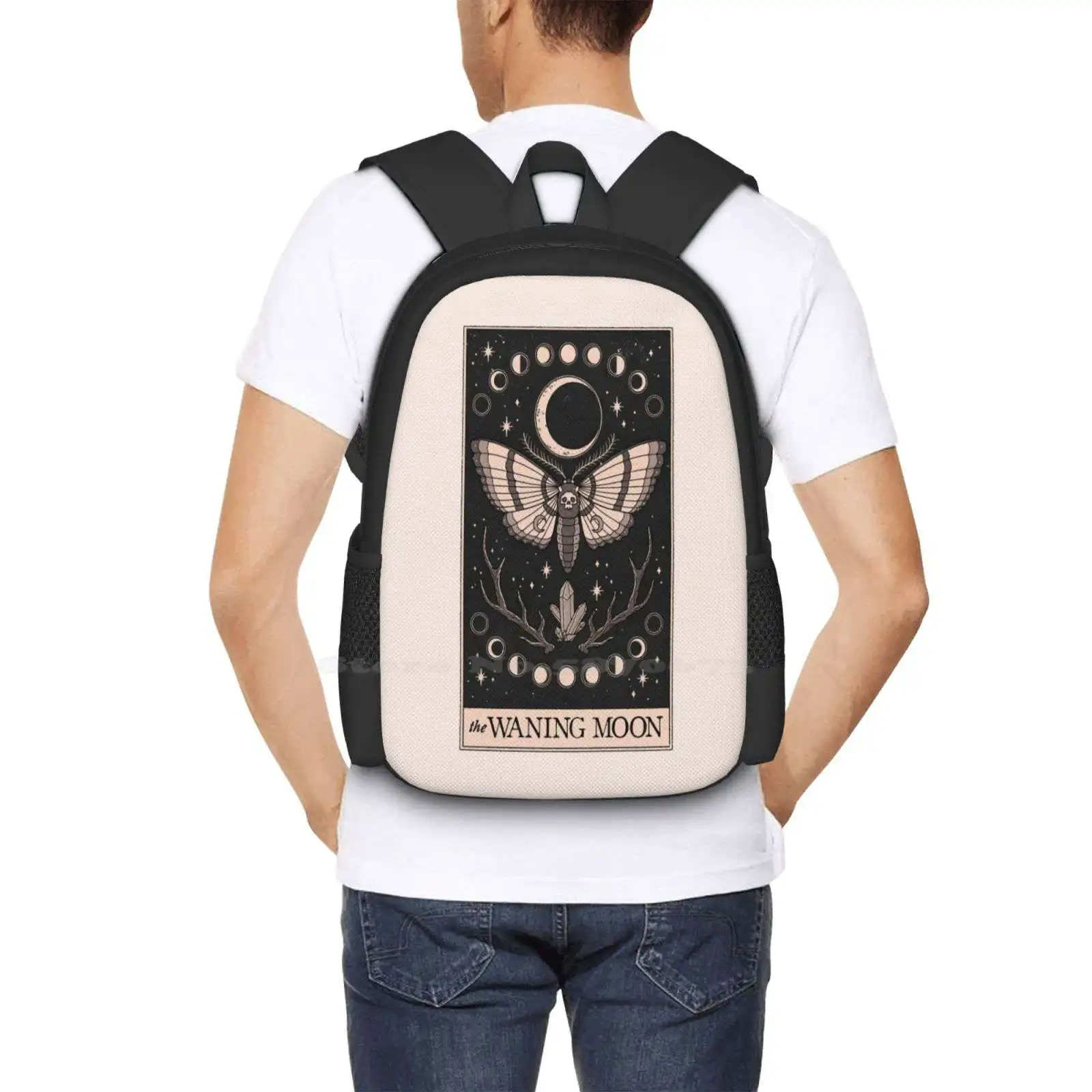 The Waning Moon Hot Sale Backpack Fashion Bags Magical Spell New Age Witchcraft Witches Yoga Pop Culture Typography Mystical