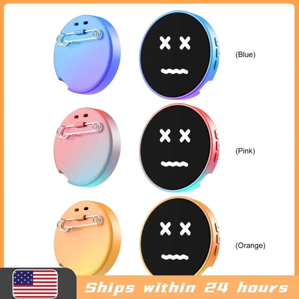 

IPS BT5.4 Electronic Anime E-Badge Dynamic GIF/Video Display Gradient Color for Comic Con/Concert Daily Stylish Decoration
