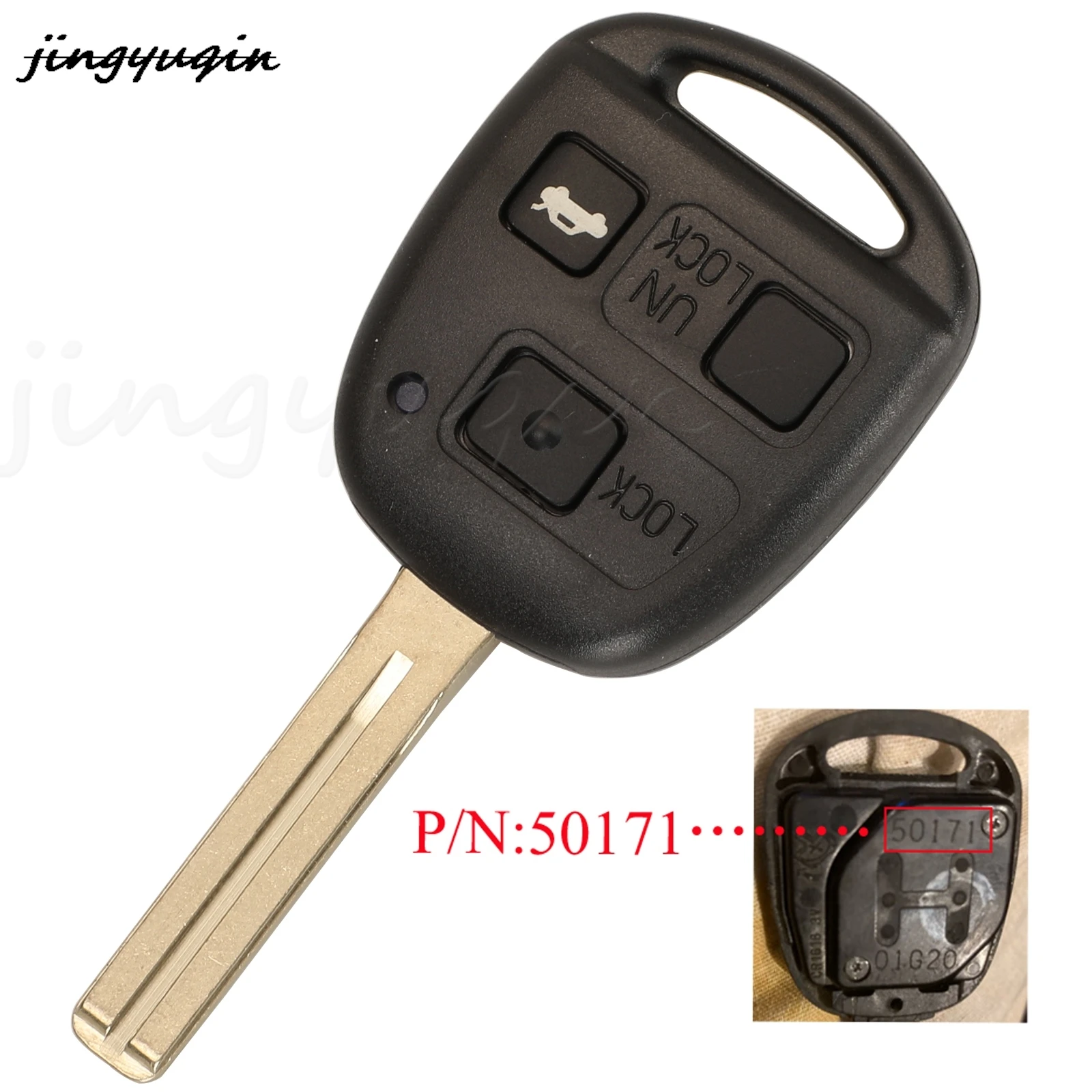 jingyuqin 2/3 przyciski zdalny klucz 433 MHz ID68 Chip P/N: 50171 dla Lexus ES300 GS300 GS400 IS300 LS400 z ostrzem TOY48