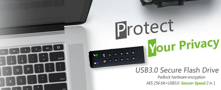 Chave USB de aço inoxidável com proteção de segurança Datage