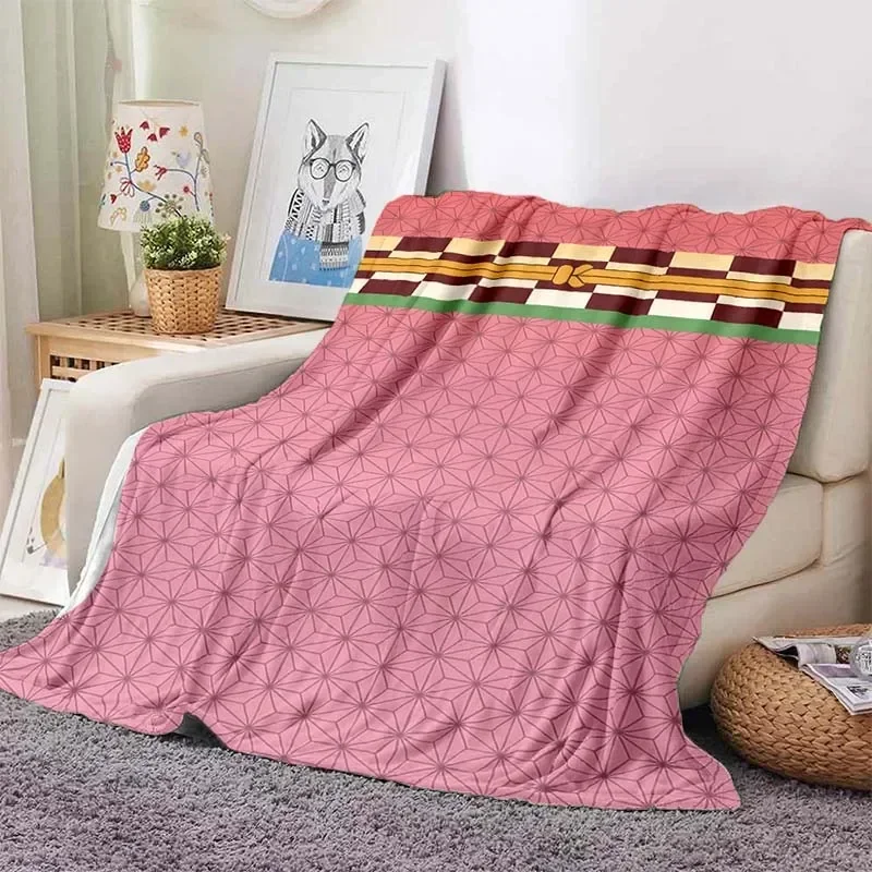 Kamado Nezuko Flannel Demon Slayer Blanket Washable Sofa Cover Hiking Picnic Fashionable Leisure Napping Throw Blankets