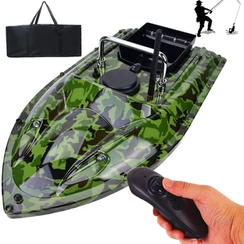 500M RC Fishing Bait Boat with Bag 2 Motors Night Light Lure Remote Control Fishing Ship One Key Fixed Speed ​​Cruise