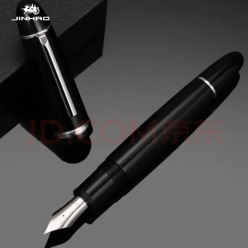 jinhao acrilico serie caneta tinteiro clipe de prata nib para escrever assinatura escritorio e material escolar nib com prata x159 pk 9019 01