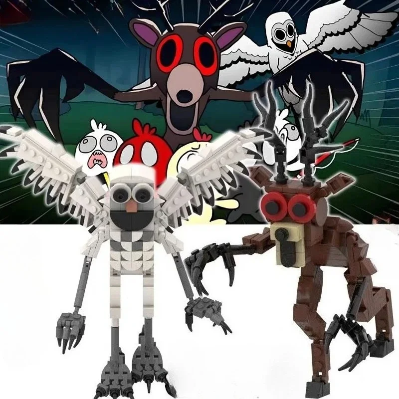 

2 шт., 99 ночей, лесной строительный блок, игрушка в сборе, модель ночного ужаса, серия игр, фигурки героев, кирпичи для детей, игрушки, кукла, подарок