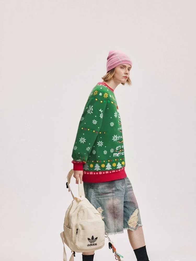 

Merry X-Mas Ugly Christmas Pullover Unisex Men Math Formula Holiday Sweatshirt 2026 Autumn Festival Long Sleeve Tops