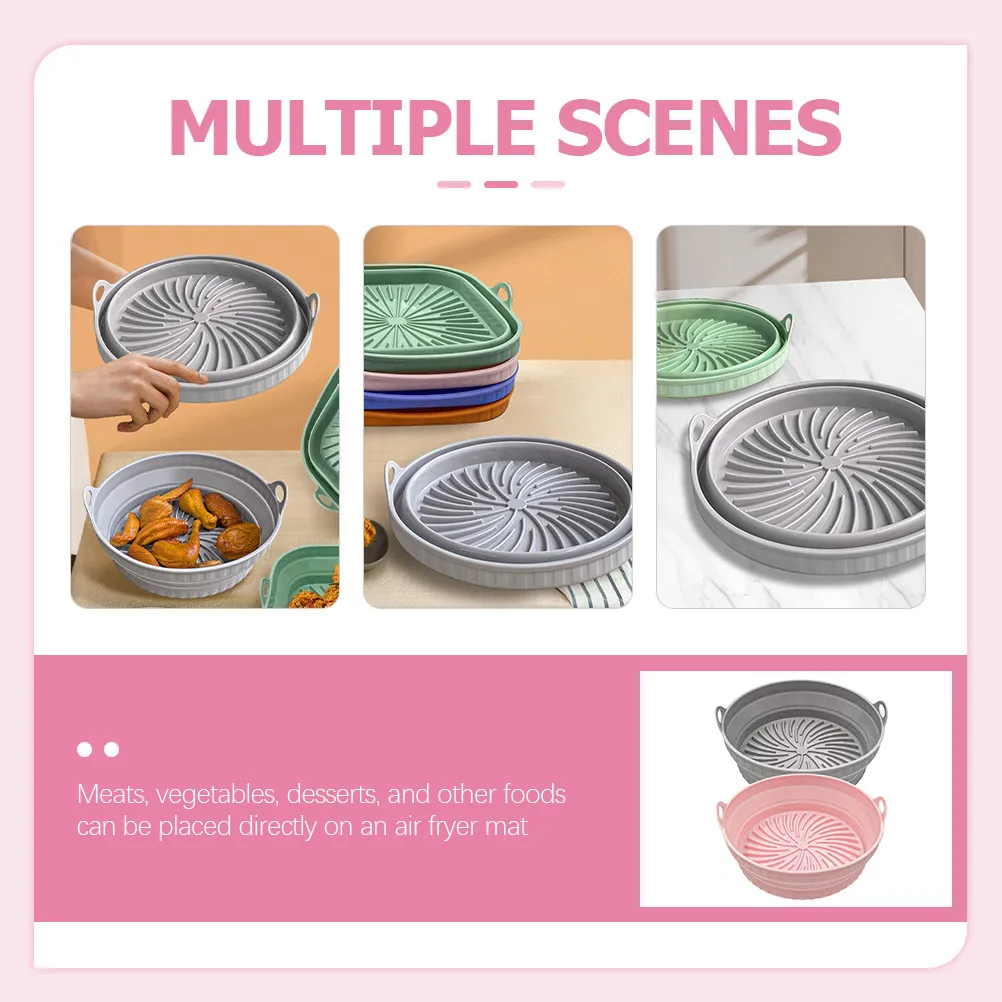 2 Peças de Tapete de Silicone Reutilizável Antiaderente e Resistente ao Calor para Assar Pães, Bolinhos e Asas de Frango - Acessório para Fritadeira d