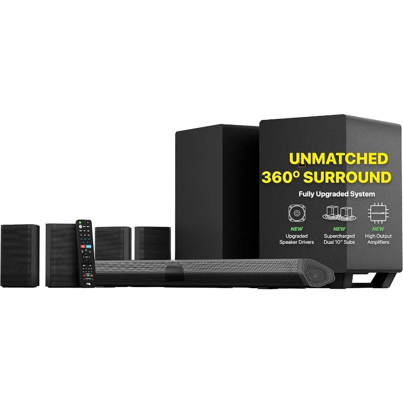 Shockwafe Ultra 9.2.4 Channel Dolby Atmos/DTS:X Soundbar with Dual 10