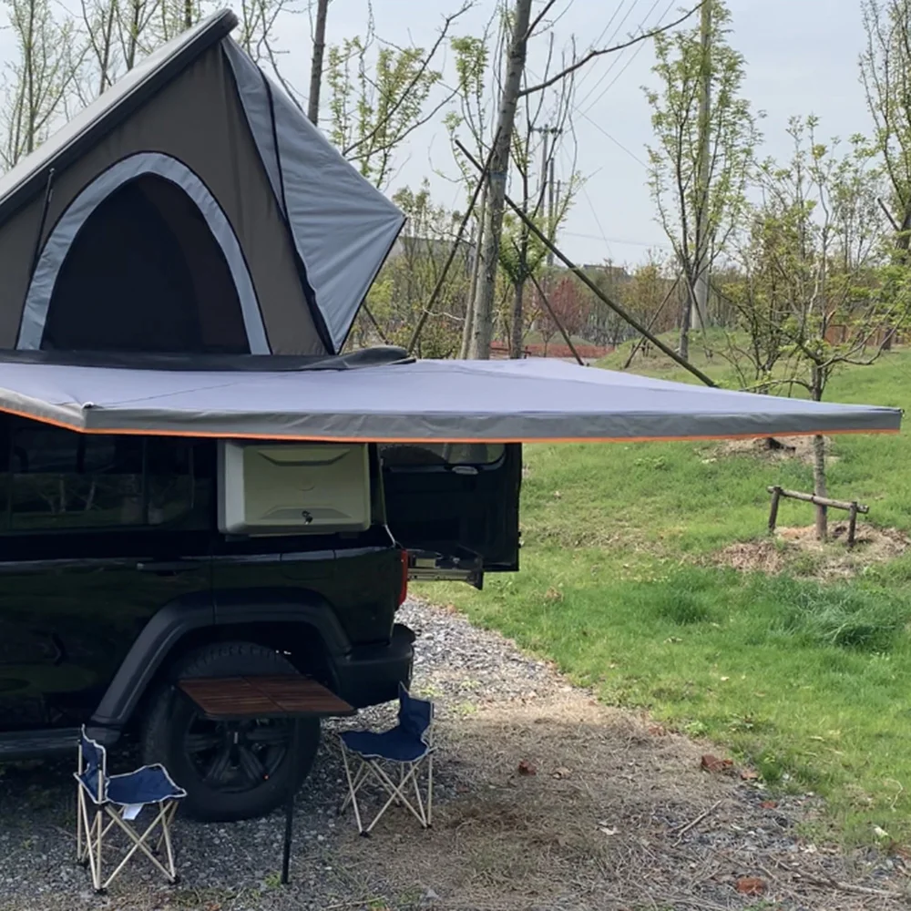 Modern Aluminium Alloy Triangle Shell Four-season Double Layer Roof Top Camping Tent 280G Canvas SUV Car Cover Quick