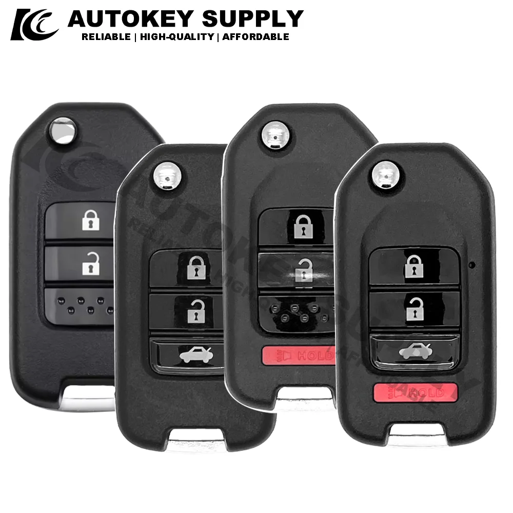 Autokeysupply 2/3/4 Buttons Modified Remote Flip Key Shell For Honda