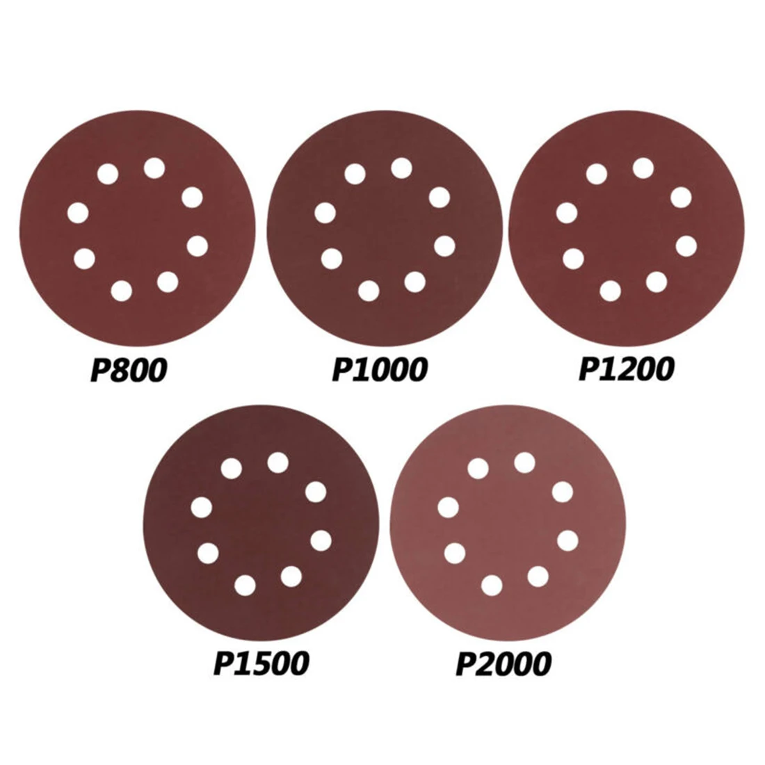 Tools Sanding Discs 5 inch 8 hole Flocking Round Sandpaper Polishing Metal Wood Beads Walls Furniture Abrasive