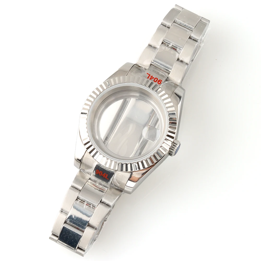 

nh35 Серебряный корпус Президентский браслет 36 мм 39 мм Мужские часы из нержавеющей стали Корпус для Seiko NH35 NH36 Механизм 28,5 мм Циферблат