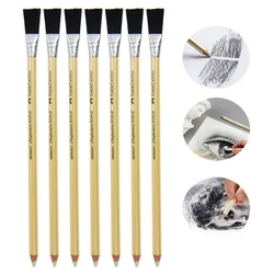 2/3Pcs Creative Brush Pen-shaped Wooden Rubber Pen Art Sketch Details Wipe High-gloss Dual-use Eraser Supplies