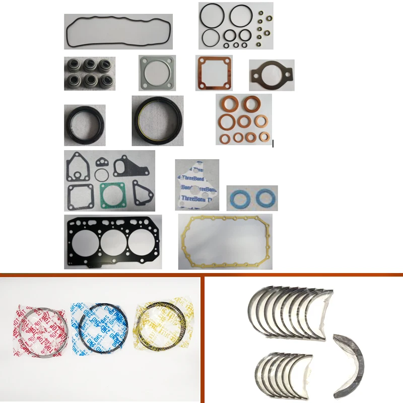 engine complete overhaul full gasket set kit main crankshaft connecting  bearing piston ring for Yanmar engine : 3d88