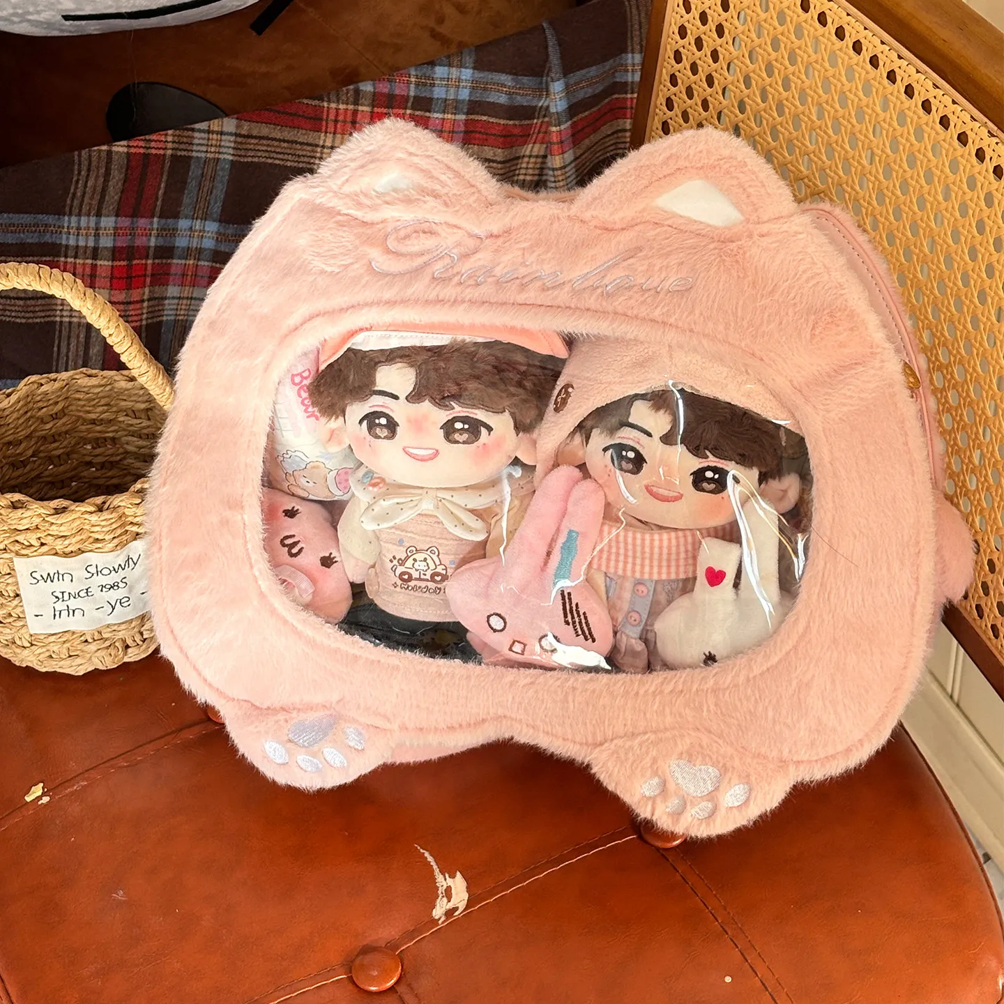 Japanese Double 20cm Cotton Doll Second Dimension Comic-Con Lta Bag Female Japanese Cartoon Cat Plush Lolita Backpack for Women