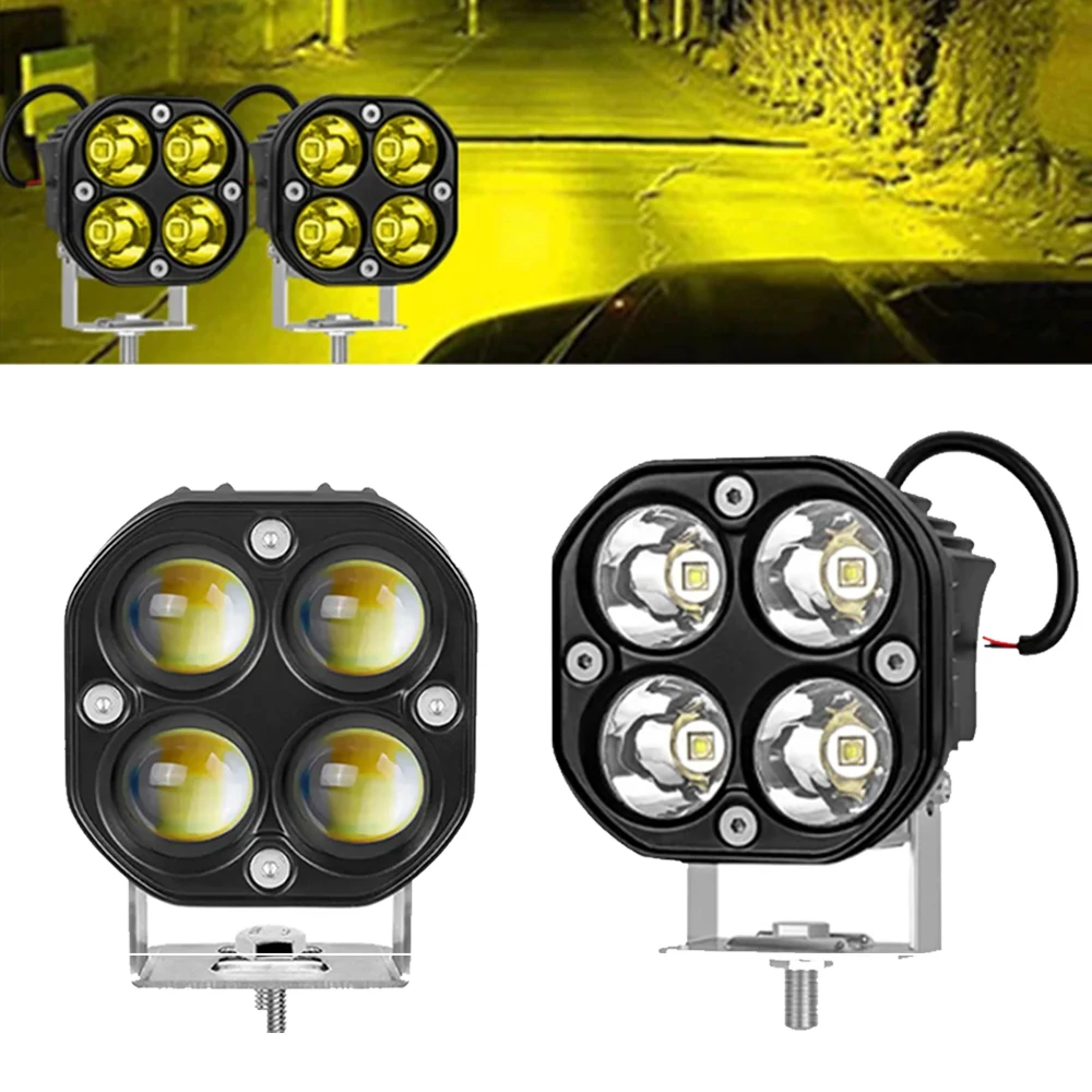 

3 Inch 40W Motorcycle LED Work Light Bar White Yellow Square Spot Beam Fog Light Bar for 4x4 Offroad Truck 12V 24V Headlight