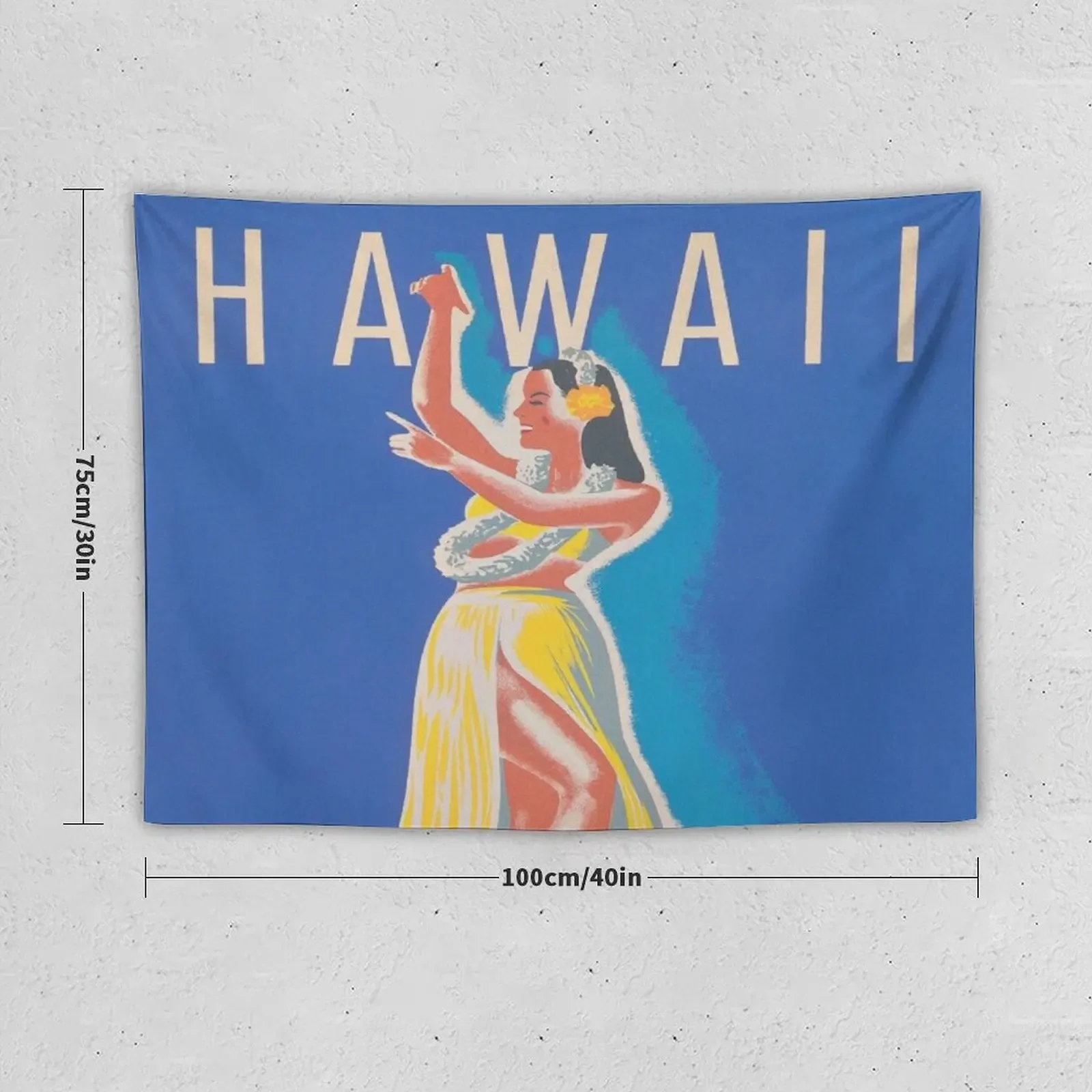 Hawaii Hula Girl Vintage Travel Poster Tapestry Japanese Room Decor Home Decorations Wall Hanging Wall Tapestry