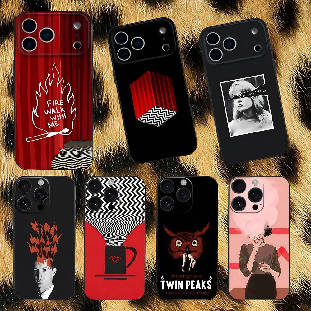 

T-Twin Peaks Fire Walk With Me Phone Case For iPhone 17,16,15,14,13,12,11,Pro,XS,Max,XR,Plus,E,SE4,Mini Black Soft Cover