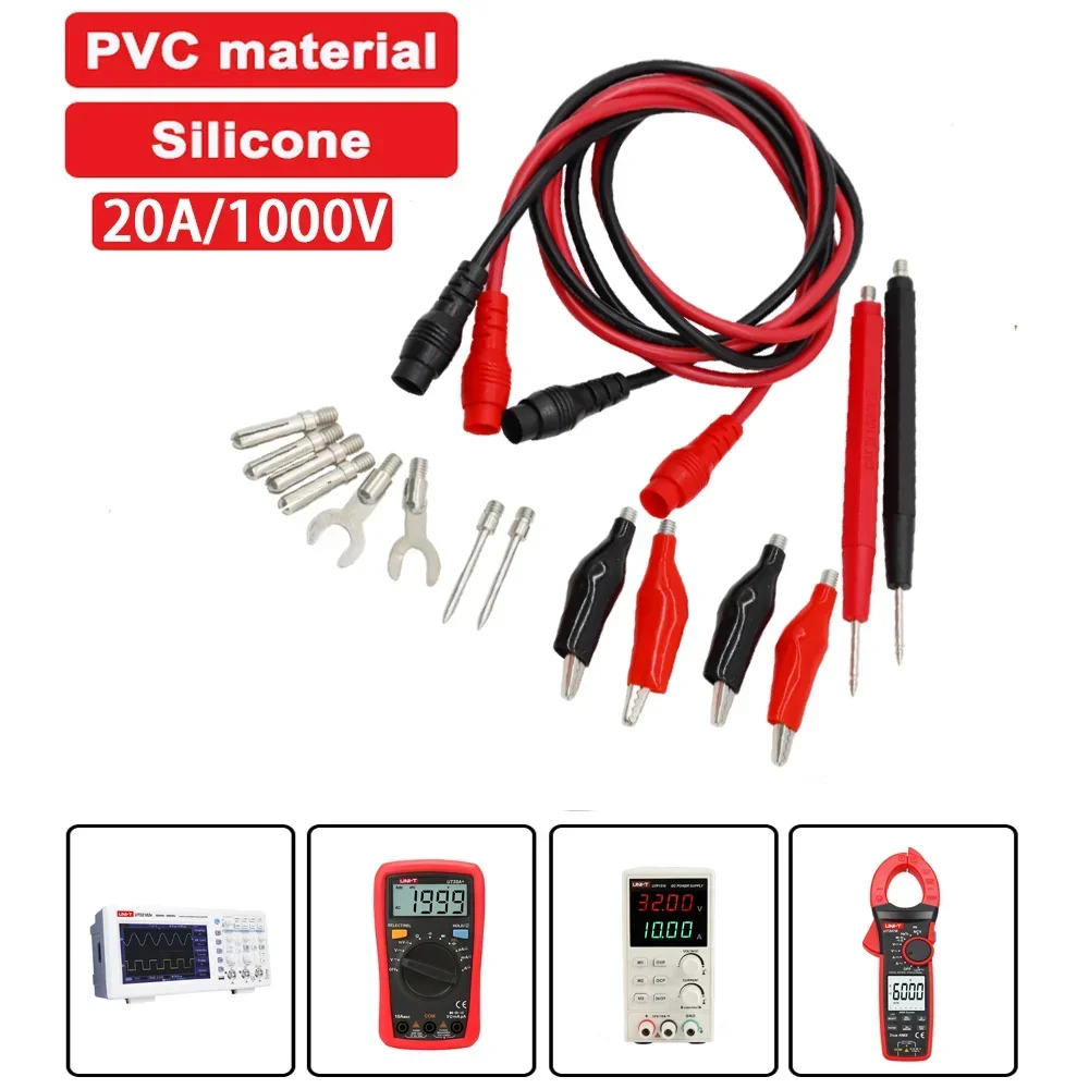 

22 in 1 20A Universal Multimeter Test Leads Kit, Sharp Needle Tip Tester Probe, Soft Silicone Cable with Alligator Clips