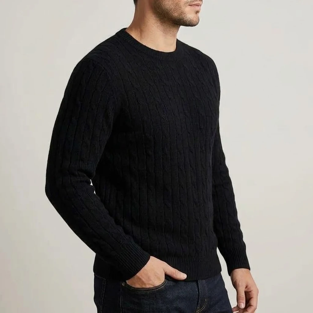 Neue Herbst-Pullover mit Zopfmuster, weiche Rundhals-Langarm-Strickpullover, warme Thermo-Pullover, Oberteile, Winterbekleidung, Mäntel – Detail 7