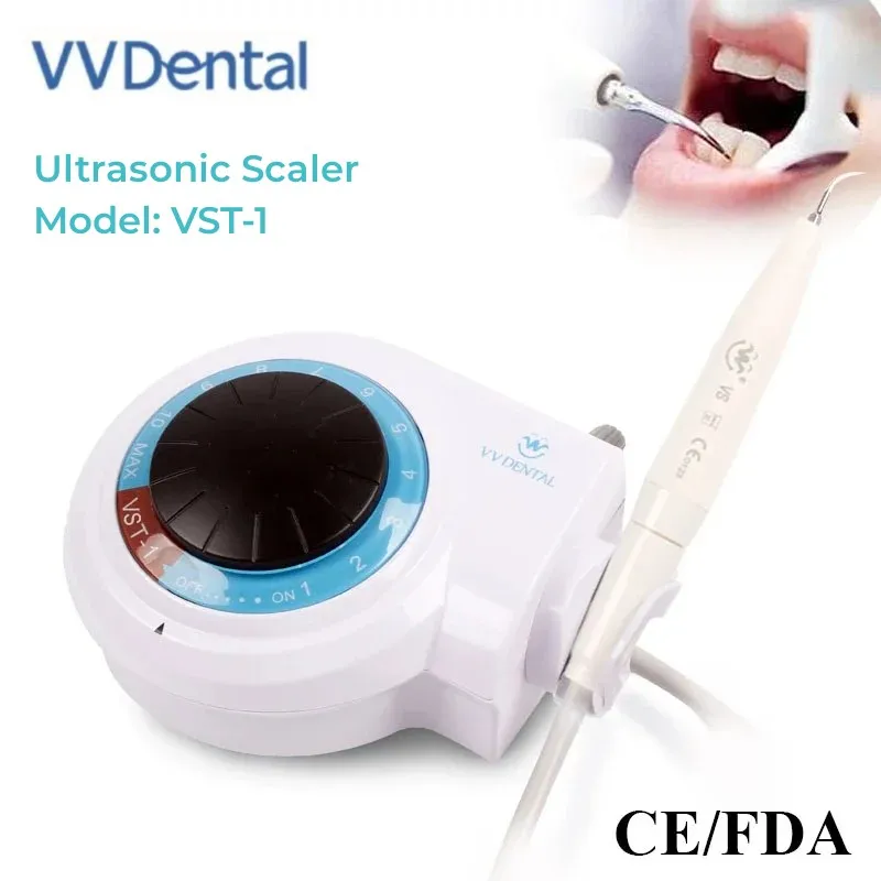 

VVDental VST-1 Ultrasonic Dental Scaler Oral Cleaning Dentistry Calculus Smoke Stains Scaler Teeth with Handpiece and 5 Tips