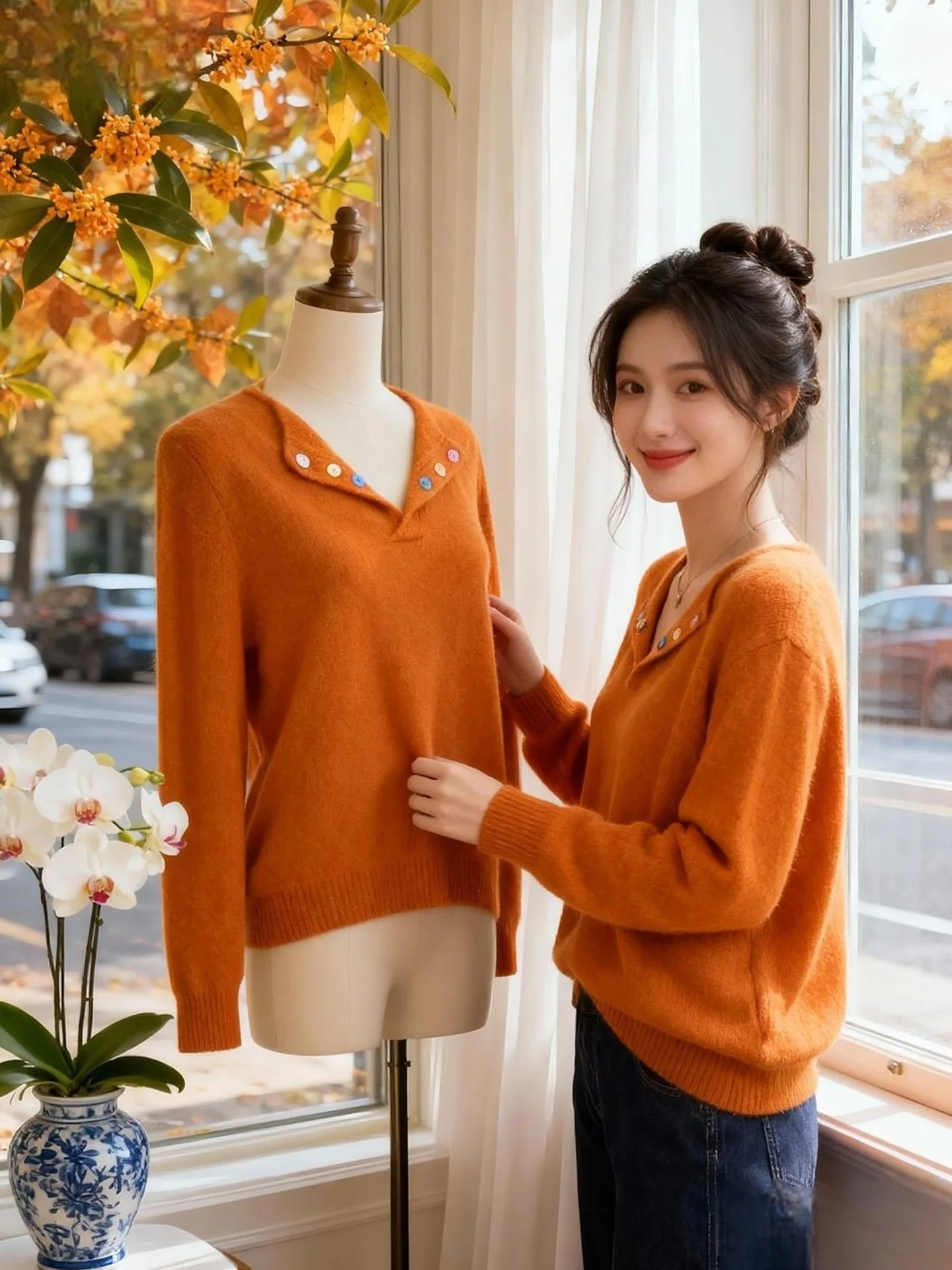 

Korean Sle Loose Casual Long Sve Sweater Women's Knitted Top Soft Warm Winter Faion Comfortable Breathable Crew Ne