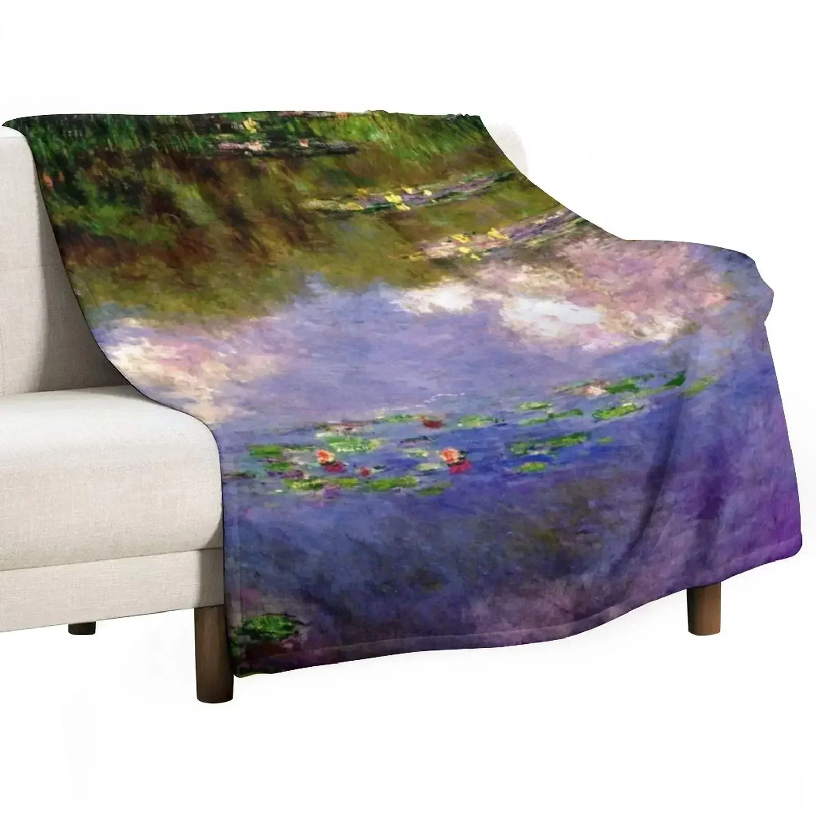 Claude Monet | Landscapes of Water and Reflection | Water Lilies -The Clouds Throw Blanket Designers Thermal Blankets