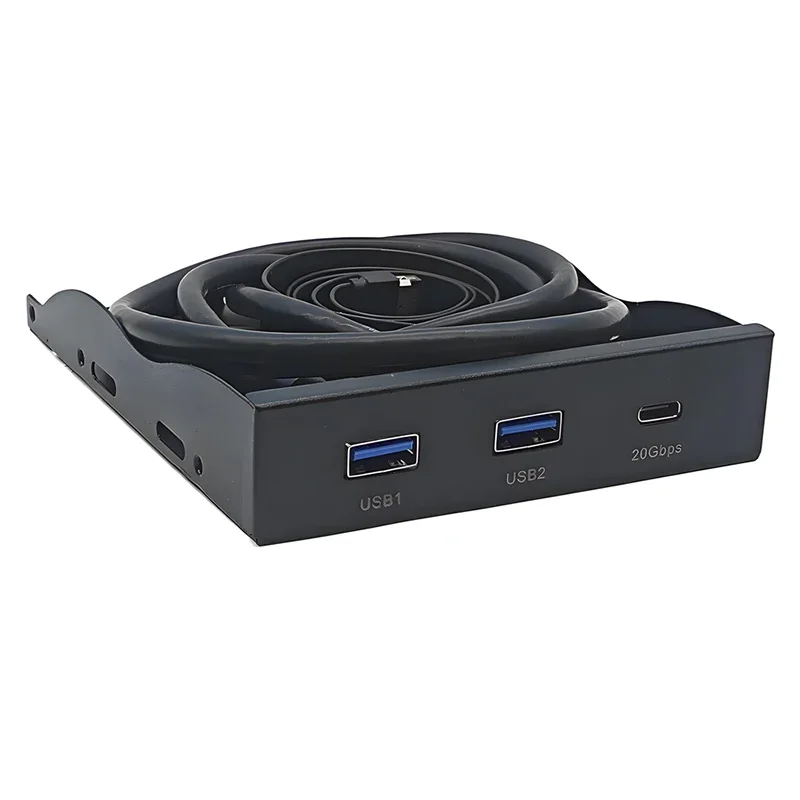Передняя панель USB, 2 порта USB 3.2 GEN1 5 Гбит/с + 1 порт TYPE-C, адаптер-концентратор 10 Гбит/с/20 Гбит/с для ПК, поддержка настольного компьютера, отсек для гибких дисков 3,5 дюйма