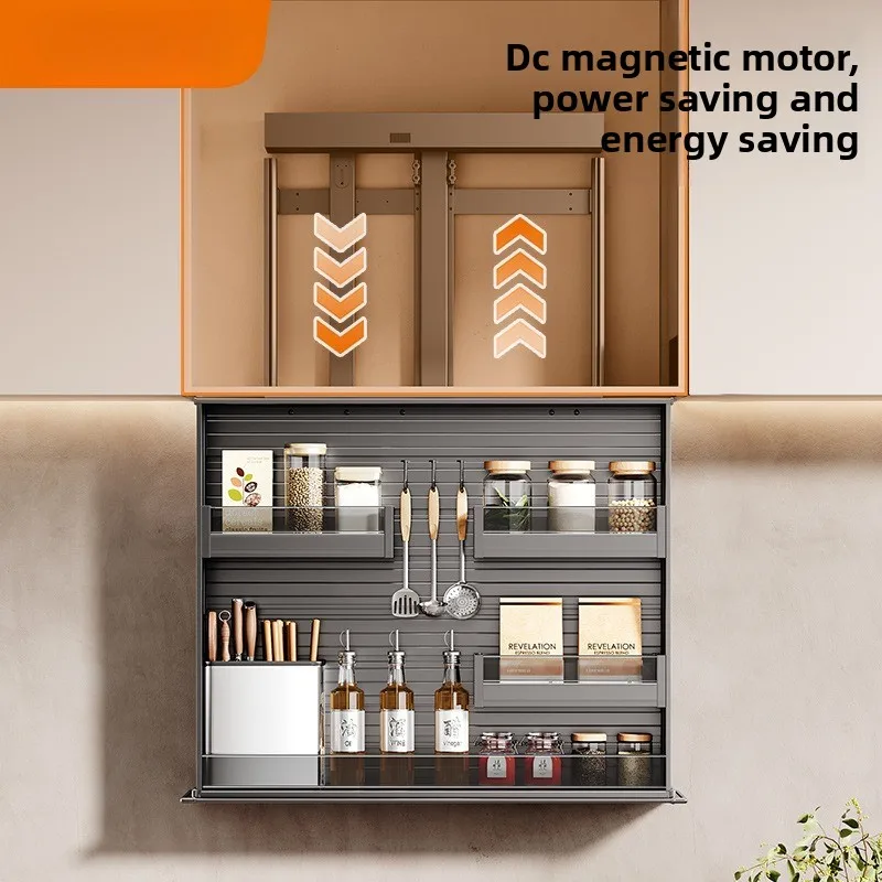 Elevador elétrico pull-outs controle de voz inteligente pull-down automático tempero pull-outs gabinete