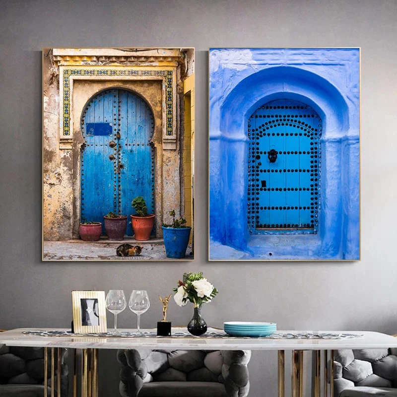 Moroccan Arch Islamic Building Hassan II Mosque Posters and Prints Canvas Printing Wall Art Picture for Living Room Home Decor